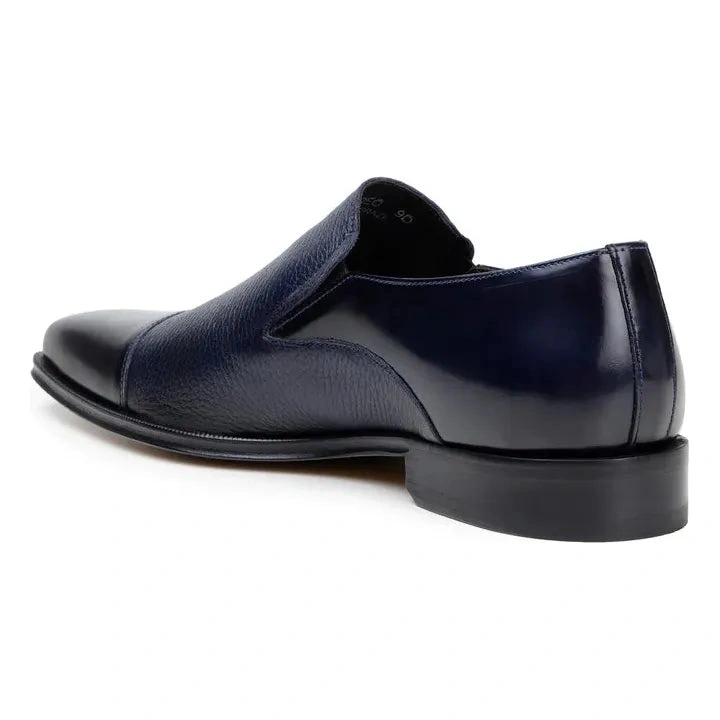 Belvedere Andreo: Elegante italienische Hirschleder-Schuhe für Herren in Marine – Luxus für den Mann von Welt.