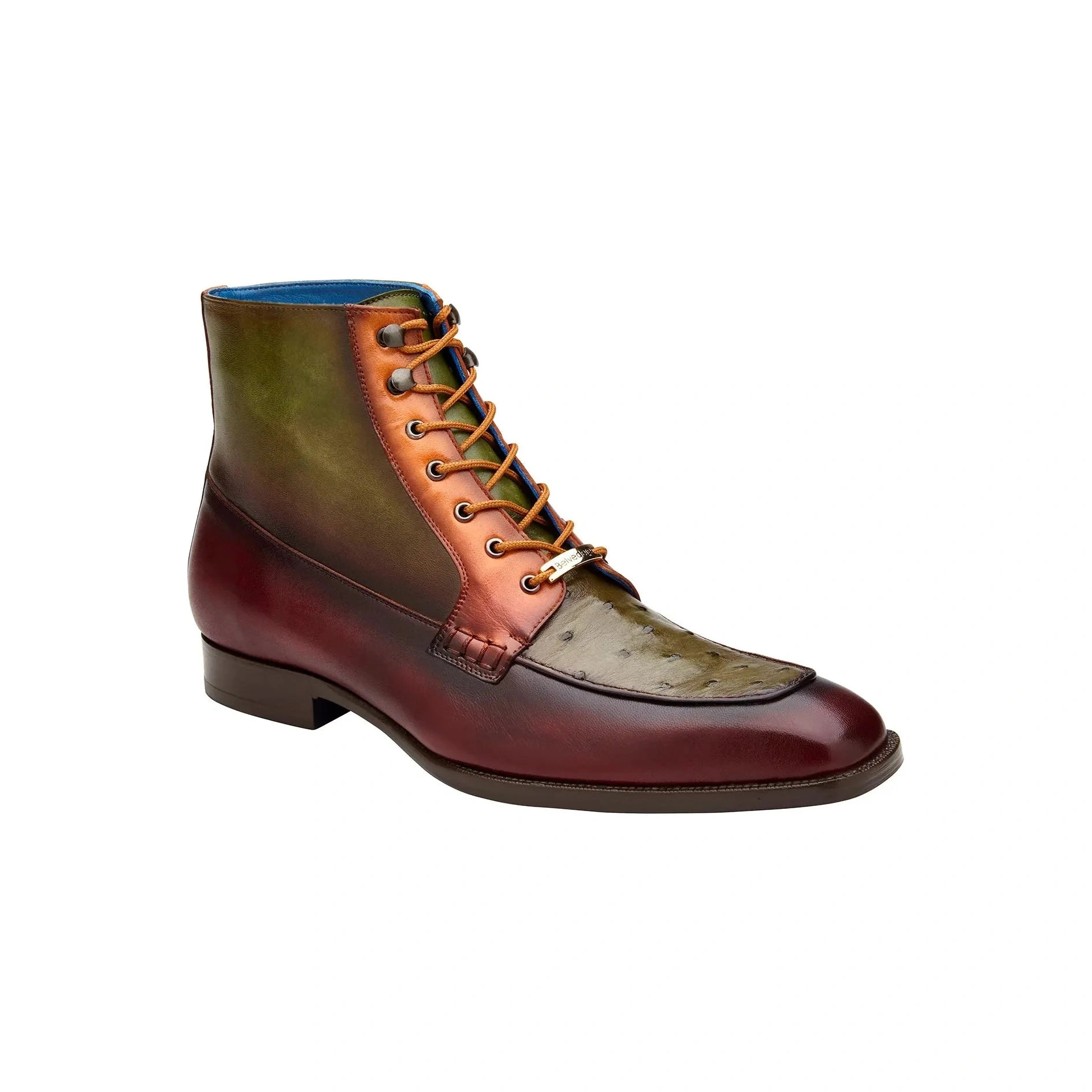 Belvedere Greco: Elegante Lederstiefel mit Ostrichfeder, perfekt für edle Momente.